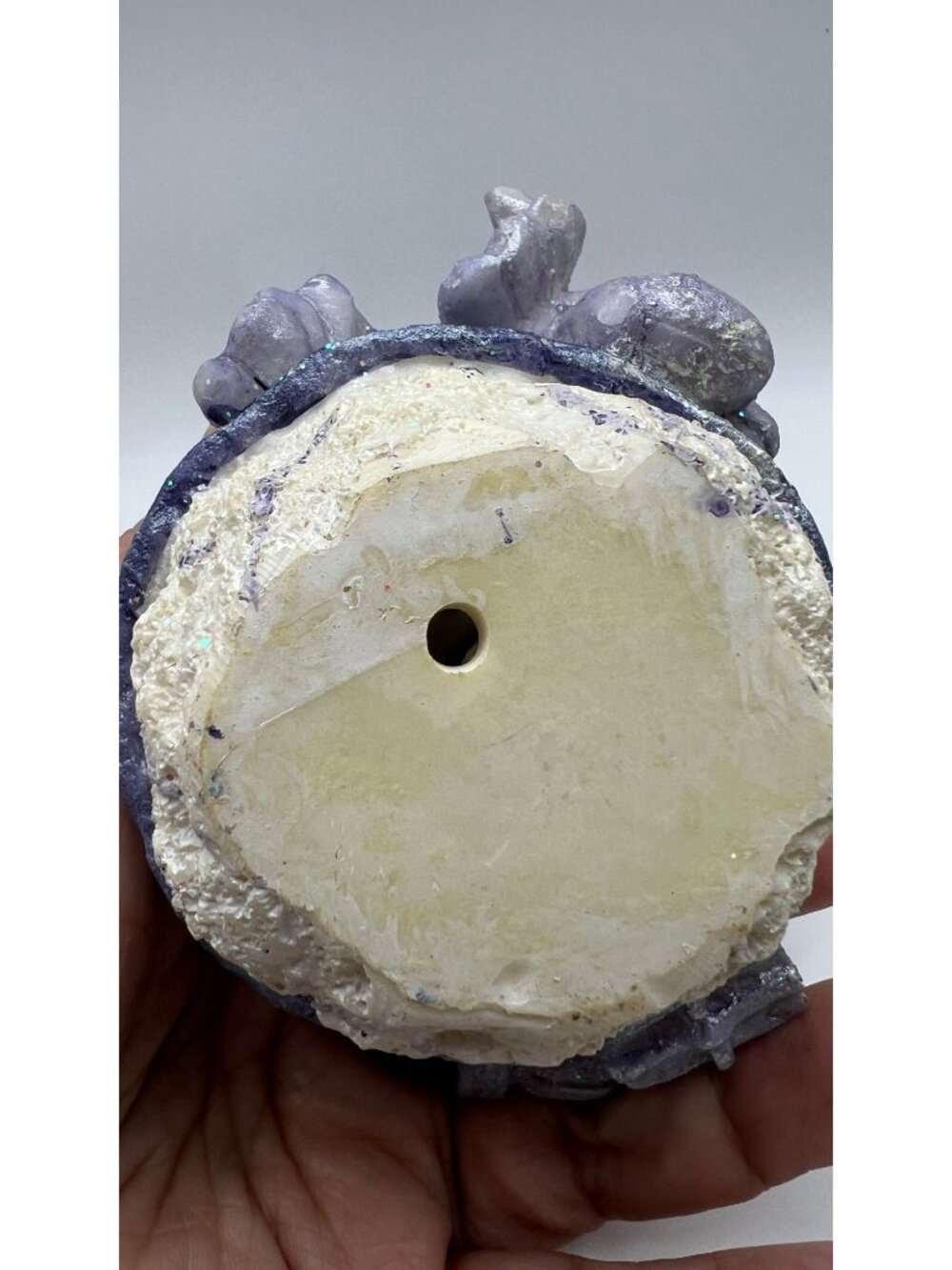 Snowman Figurine In Blue Glittery Coat & Hat - Picture 4 of 4